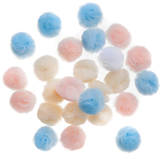 Pompony tiulowe 2 cm.pastelowe 24szt, DP Craft