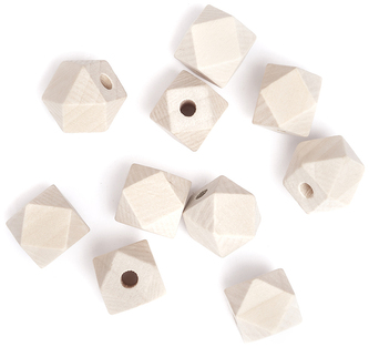 Koraliki drewniane, geometryczne 15 mm, 10 szt., Dp Craft