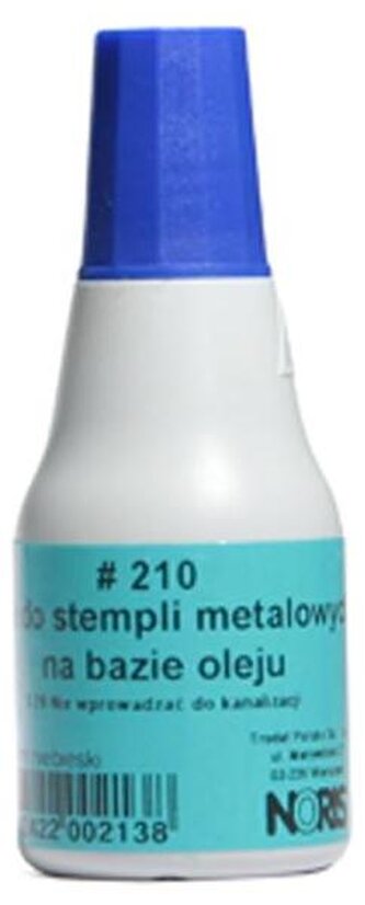 Tusz do stempli metalowych niebieski 25ml, nr 210, Noris