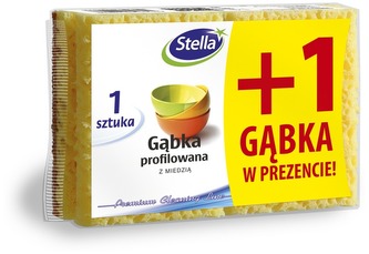 Gąbki do zmywania profilowane z miedzią 1+1, Stella