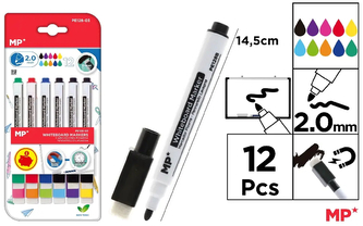 Markery do tablic 12szt, Main Paper