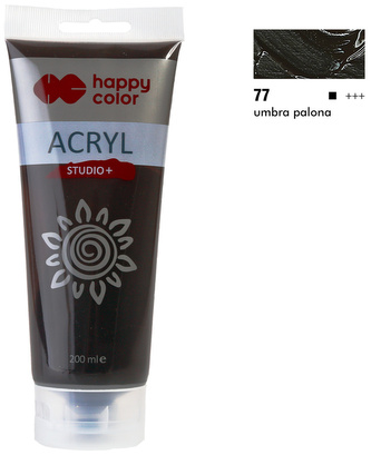 Farba akrylowa Studio 200ml, umbra palona, Happy Color