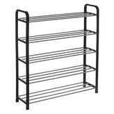 Botník s 5 policemi BROADY stříbrný/černý