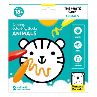 Looong Coloring Books - The Write Grip. ANIMALS 18m+