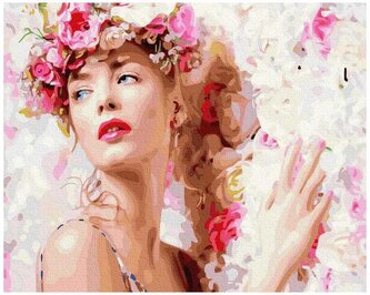 Numermoalowanie Classic 40x50 Dziewczyna z wiankiem kwiatówi PC4050531, iPicasso