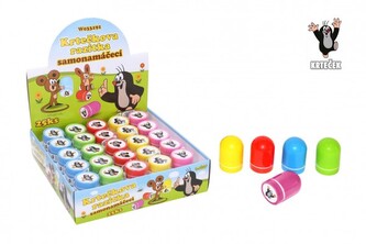 Razítko samonamáčecí Krtek plast 3x4,5cm 5 barev 25ks v boxu- 1 kus