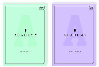 Brulion A4 96 k. linia 90g Academy pastel, Interdruk