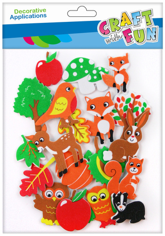 Ozdoby piankowe EVA Zwierzęta leśne samoprzylepne op.19szt, Craft With Fun