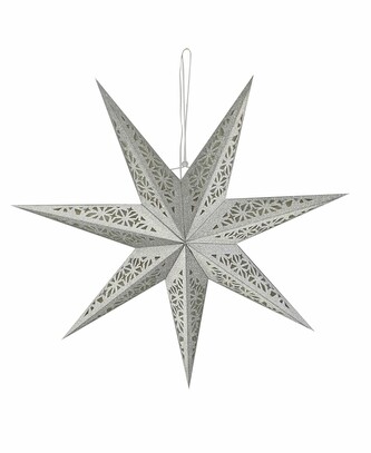 Závěsná svítící LED hvězda CALORE 75 cm stříbrná