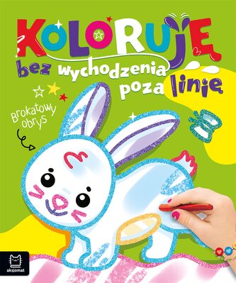 Z zajączkiem. Koloruję bez wychodzenia poza linię. Brokatowy obrys Z zajączkiem. Koloruję bez wychodzenia poza linię. Brokatowy obrys