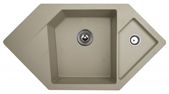 Metalac Inko, X DIAMOND Grafit šampaň roh. dřez  960 x 510 x 210 mm, průměr  90 mm pro sifon