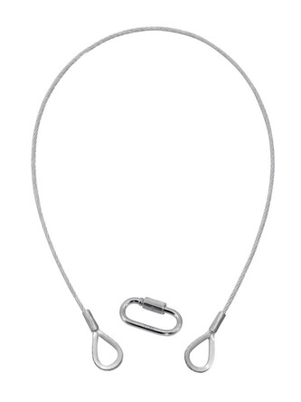 Lanko jistící 3 mm x 600 mm, až do 5 kg, stříbrné, karabina typ A