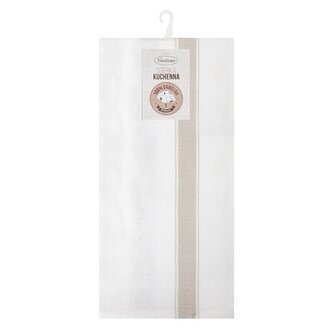 Bavlněná utěrka SANNY bílá/béžová 100% bavlna 50x70 cm MyBestHome 2 kusy v balení