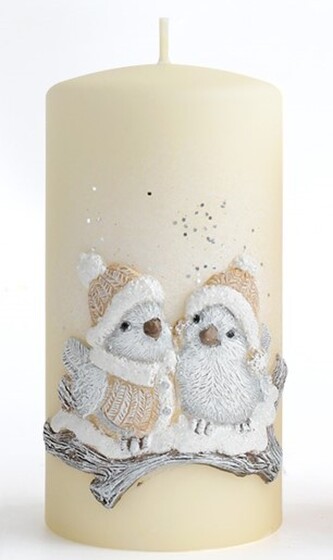 Vánoční svíčka CHARLES 10 cm krémová