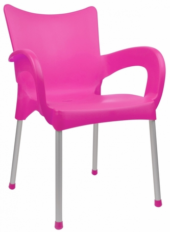 Mega Plast, plastová židle DOLCE (AL nohy), 82,5 x 59 x 55 cm, stohovatelná, růžová