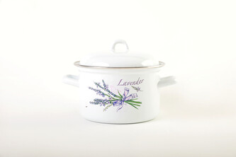 Olymp Levandule, smaltovaný hrnec Standard s poklicí 20 cm, 4,5 l