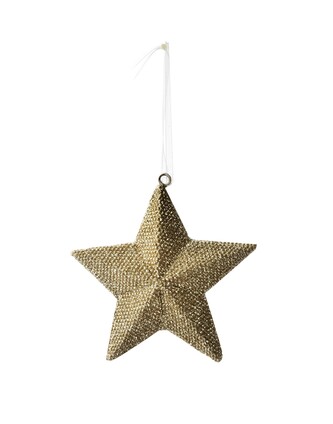 Vánoční závěsná hvězda SANTA LILA 9 cm zlatá