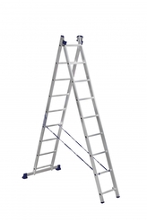 Alumet, univerzální 2-dílný žebřík, 2x9 příček, 33 x 253 cm, max. 150 kg, 5 let záruka