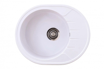 Metalac Inko, dřez X GRANIT VENERA M, 620 x 500 mm, průměr 90 mm pro sifon, tl. 12 mm (bílý), včetně sifonu