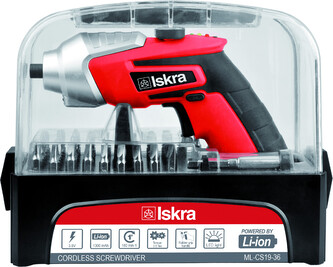 ISKRA, AKU šroubovák s příslušenstvím ML-CS19-36, 3,6 V, 1,3 Ah, 3,5 Nm