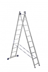 Alumet, univerzální 2-dílný žebřík, 2x10 příček, 33 x 10 x 281 cm, max. 150 kg, 5 let záruka