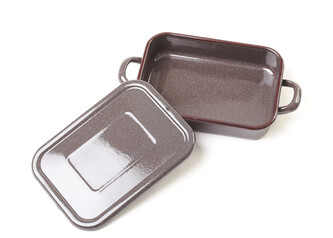 Olymp, Hnědý granit, smaltovaný pekáček 22 cm 1,5 l s poklicí