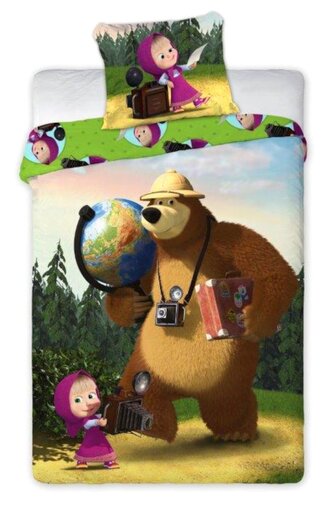 Bavlněné povlečení Máša a Medvěd 043 - 160x200 cm