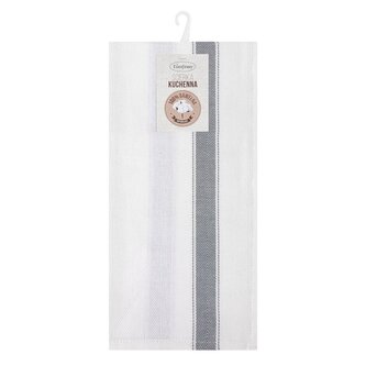 Bavlněná utěrka SANNY bílá/světle šedá 100% bavlna 50x70 cm MyBestHome 2 kusy v balení