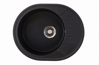 Metalac Inko, dřez X GRANIT VENERA M, 620 x 500 mm, průměr 90 mm pro sifon, tl. 12 mm (černý), včetně sifonu