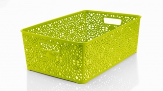 Mega Plast, Košík MONAKO XL, 14 x 39 x 27 cm, světle zelený