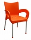 Mega Plast, plastová židle SMART (AL nohy), 83 x 57 x 54 cm, stohovatelná, oranžová