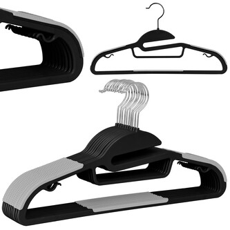 Sada ramínek na oblečení FLEXI 10 kusů černá/šedá