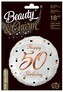 Balon foliowy B&C Happy 50 Birthday, biały, nadruk różowo-złoty, 18", Godan