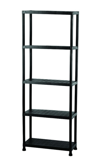 Igotrend, Regál plast. 80 x 30 x 180 cm, černý (5 polic)