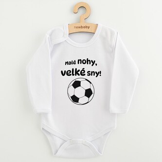 Dětské body s potiskem New Baby Malé nohy, velké sny! - velikost 68 (4-6m)