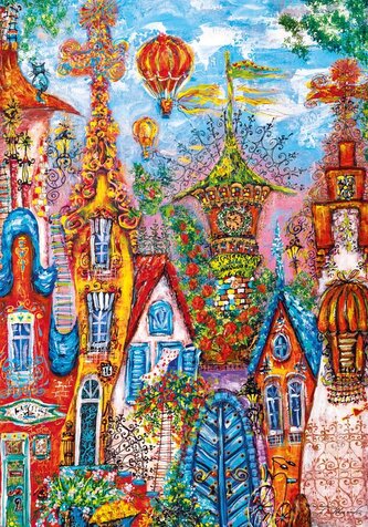 HEYE Puzzle Charming Village: Modrá brána 500 dílků