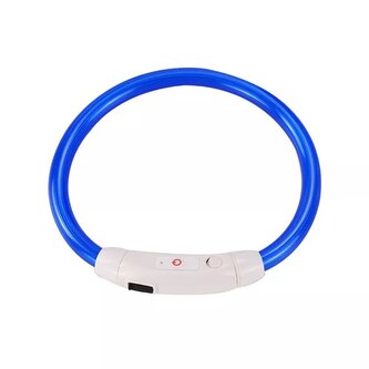 LED světelný obojek USB 20-65cm Modrá