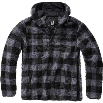 Bunda Brandit Teddyfleece Worker Pullover, černá/šedá, M