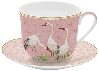 Porcelánový šálek a podšálek Dancing Herons