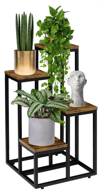 Květinový stojan Mogren hnědý/černý