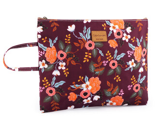 Pouzdro voděodolné se zipem hand made 33x24,5 cm - 1 ks - 7 vínová