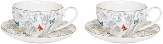 Porcelánové šálky a podšálky Fleurs Et Papillons