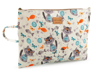 Pouzdro voděodolné se zipem hand made 33x24,5 cm - 1 ks - 1 šedokrémová