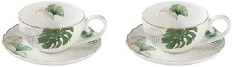 Porcelánové šálky a podšálky Exotique