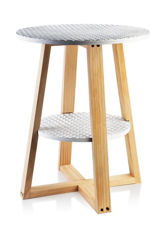 LAMMY Stolik 40xh50cm biało-złoty2 blaty LAMMY Stolik 40xh50cm biało-złoty2 blaty