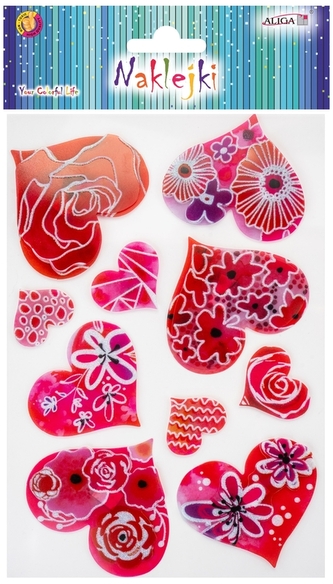 Naklejka NK-9821 serca wypukłe, Aliga