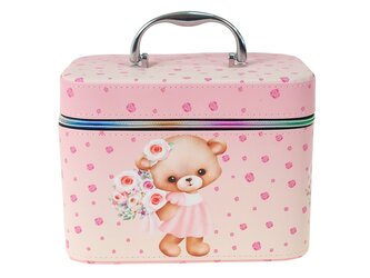 Kufr vel. L se zrcátkem, zapínání na zip; 23x18x15cm, Box