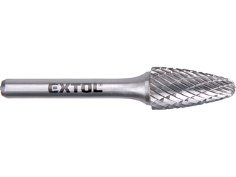 EXTOL INDUSTRIAL fréza karbidová, kulatý oblouk, pr.12x25mm/stopka 6mm,sek střední (double-cut)