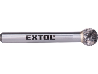 EXTOL INDUSTRIAL fréza karbidová, kulová, pr.10mm/stopka 6mm,sek střední (double-cut)