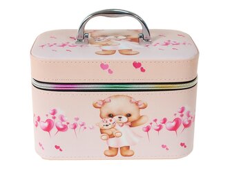 Kufr vel. M se zrcátkem, zapínání na zip; 21x14x11,5cm, Box